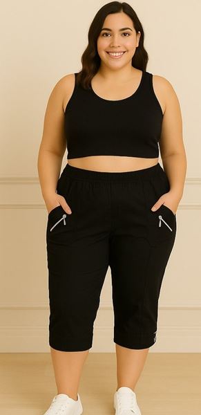 Immagine di CURVY GIRL THREE QUARTER STRETCH COTTON CROP TROUSER